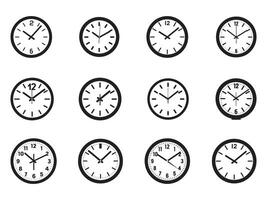 Clock icon isolated on white background. Time icon. Vector illustration.