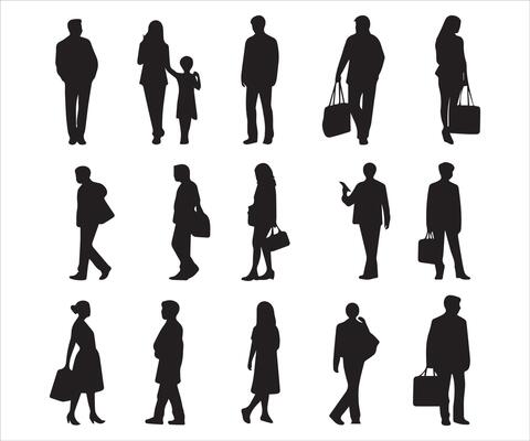 Architecture People Silhouette Vector Art, Icons, and Graphics for Free