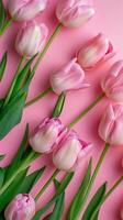 AI generated AI Generated Mother's day, Valentine's Day background concept with tulip flower. photo