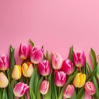 AI generated AI Generated Mother's day, Valentine's Day background concept with tulip flower. photo