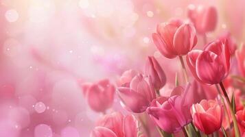 AI generated AI Generated Mother's day, Valentine's Day background concept with tulip flower. photo