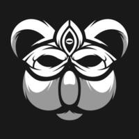 Koala Masked Black and White vector