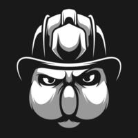 Koala Firefighter Black and White vector