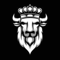 Buffalo Crown Black and White vector