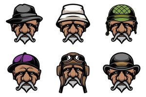 Old Man Bundle Design vector