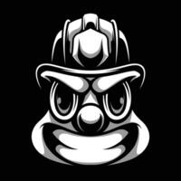 Clown Firefighter Black and White vector