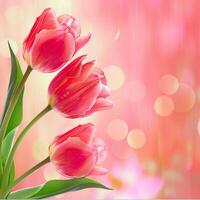 AI generated AI Generated Mother's day, Valentine's Day background concept with tulip flower. photo