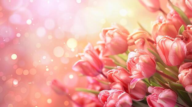 AI generated AI Generated Mother's day, Valentine's Day background concept with tulip flower. photo