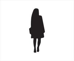 Silhouette of a girl on a white background. Vector illustration.