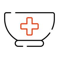 An editable design icon of medicine bowl vector