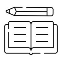 An icon design of book writing vector