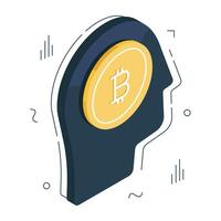 creativo diseño icono de bitcoin inversor vector