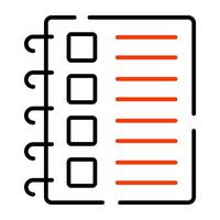 Spiral notebook icon, vector design of jotter