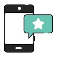 Message bubble with smartphone showcasing mobile chat icon vector