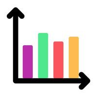 Data analytics diagram, flat design of bar graph vector