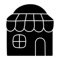 A solid design icon of shop architecture vector