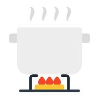 An editable design icon of cooking pot vector