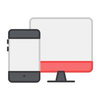 Mobile phone with monitor, icon of responsive design vector