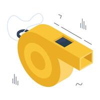 A shrill sound icon, isometric design of whistle vector