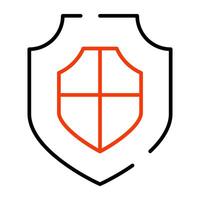 An editable design icon of security shield vector