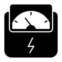 A speed indicator icon, solid design of speedometer vector