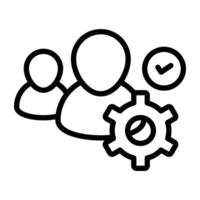 Avatars with gear showing concept of employee setting icon vector