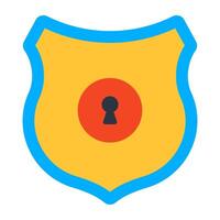 An editable design icon of security shield vector