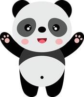 contento panda aislado en blanco vector