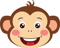 Friendly monkey face isolated on white vector