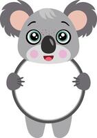 Cute and funny koala round frame vector