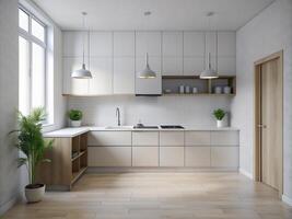 AI generated Kitchen style minimalist photo