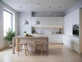 AI generated Kitchen style minimalist photo