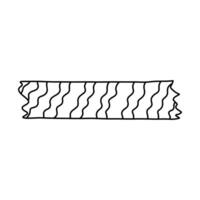 Cute doodle washi tape stripe with squiggle obliquely line pattern. Adhesive tape with black and white ornament. Aesthetic decorative scotch tape with ragged edges for scrapbook, planner, notebook. vector