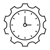 Vector design of time management, clock inside gear