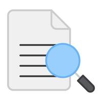 Paper under magnifying glass, icon of search document vector