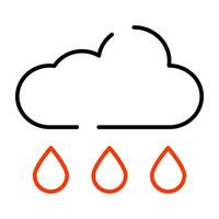 Cloud raining icon in linear design vector