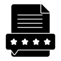 Stars on folded paper, solid design icon of customer rating vector