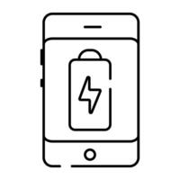 An editable design icon of mobile battery charging vector