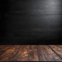 AI generated Wooden floor with a blackboard photo