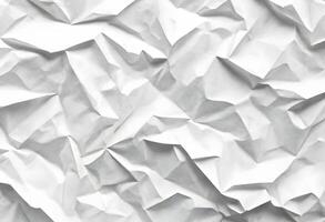 AI generated view of white crumpled paper photo