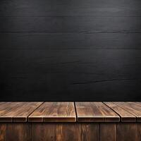 AI generated Wooden floor with a blackboard photo