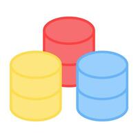 An editable design icon of database racks vector