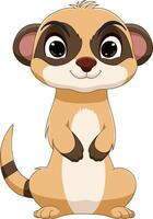 Cute meerkat cartoon on white background vector