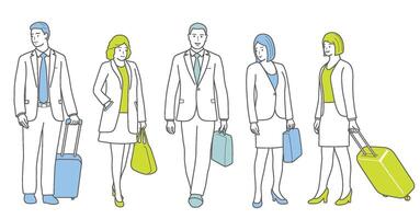 Business People Vector Illustration Set In Flat Design Style Isolated On A White Background.