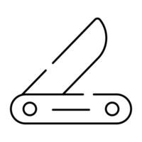 Pocket knife icon in linear design vector