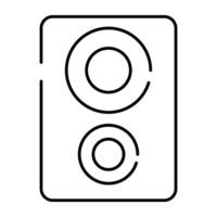 A sound system icon in linear design, editable vector