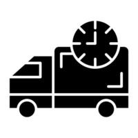 Flat design icon of delivery van, fast shipping vector