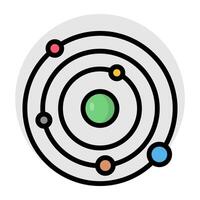 A flat design, icon of planet orbits vector