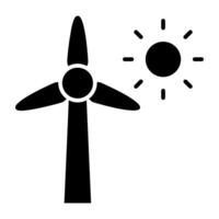 un único diseño icono de solar turbina vector