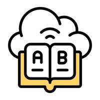 Premium design icon of cloud book vector